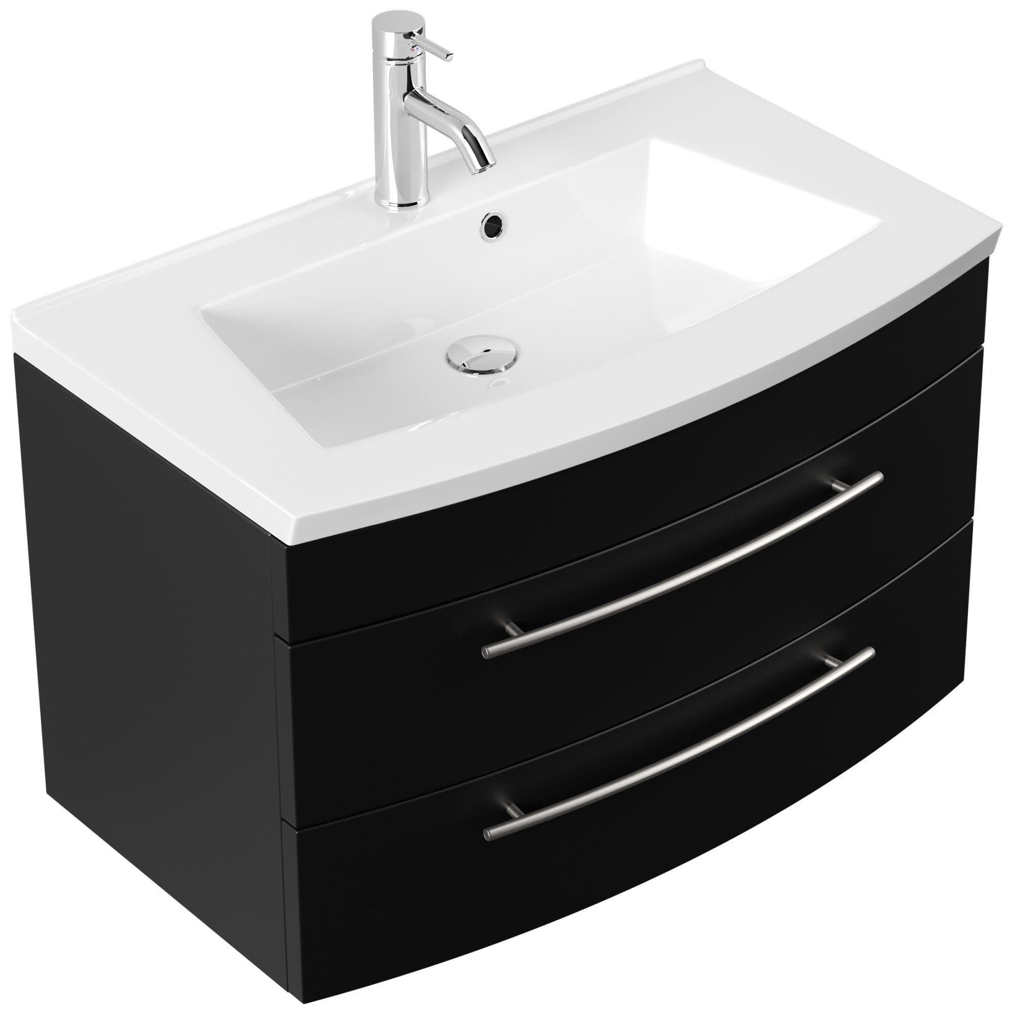 Magnolia Home Waschtisch Badmöbel Bella 80 Schwarz SoftClose - Bild 2