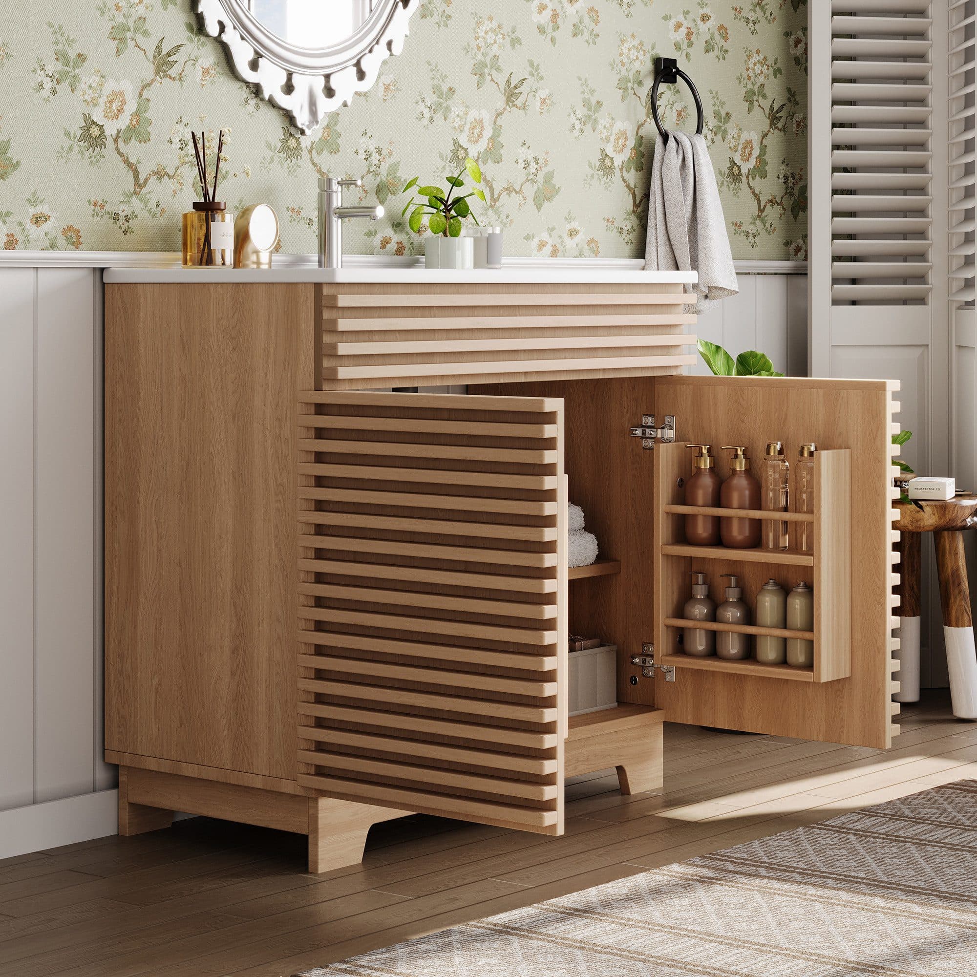 HAUSS SPOLE Waschtisch mit Unterschrank und Keramikbecken Natur - Bild 2