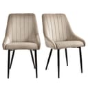 Duhome Esszimmerstuhl 2er Set Beige Samt Retro Metallbeine Bild 2