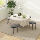 HOMCOM Esszimmerstuhl Thekenhocker mit gepolstertem Sitz, Rundhocker, Barhocker (4 St), für Wohnzimmer, Esszimmer, Dunkelgrau Bild 2