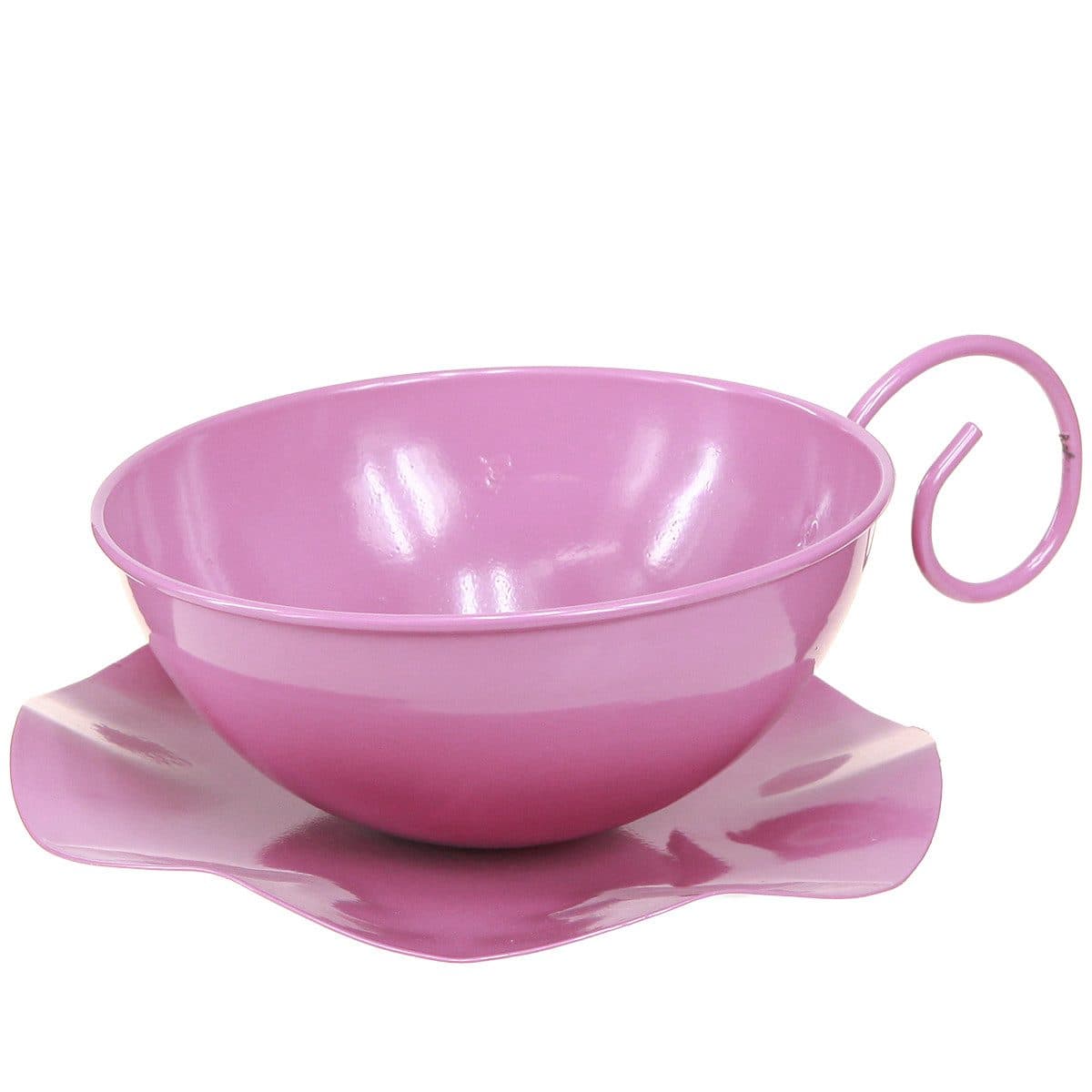 Viana Deko-Tasse Metall Pink 2er Set mit Unterteller - Bild 2