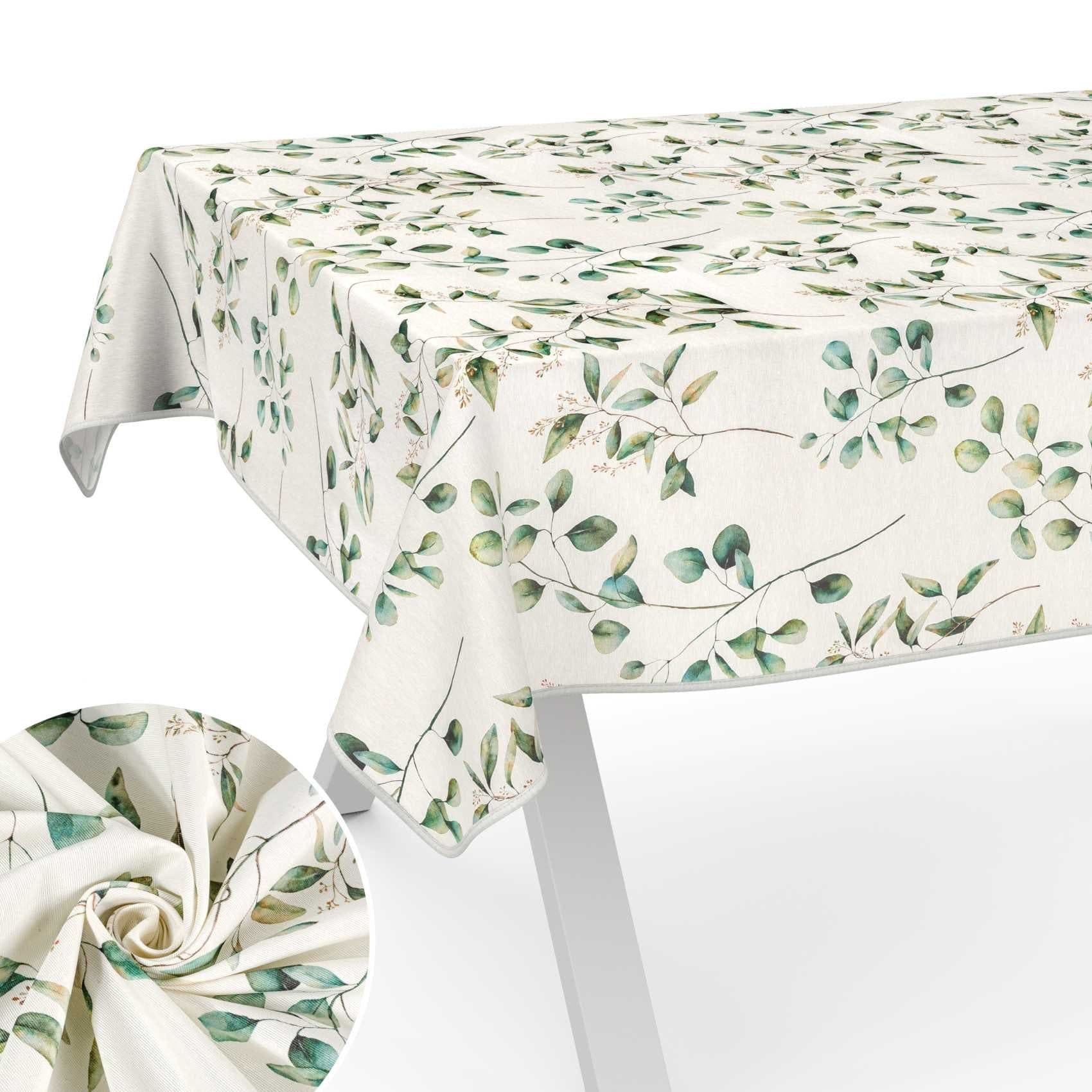 ANRO Tischdecke Blumen Pflanzen Wasserabweisend 140/170cm - Bild 2