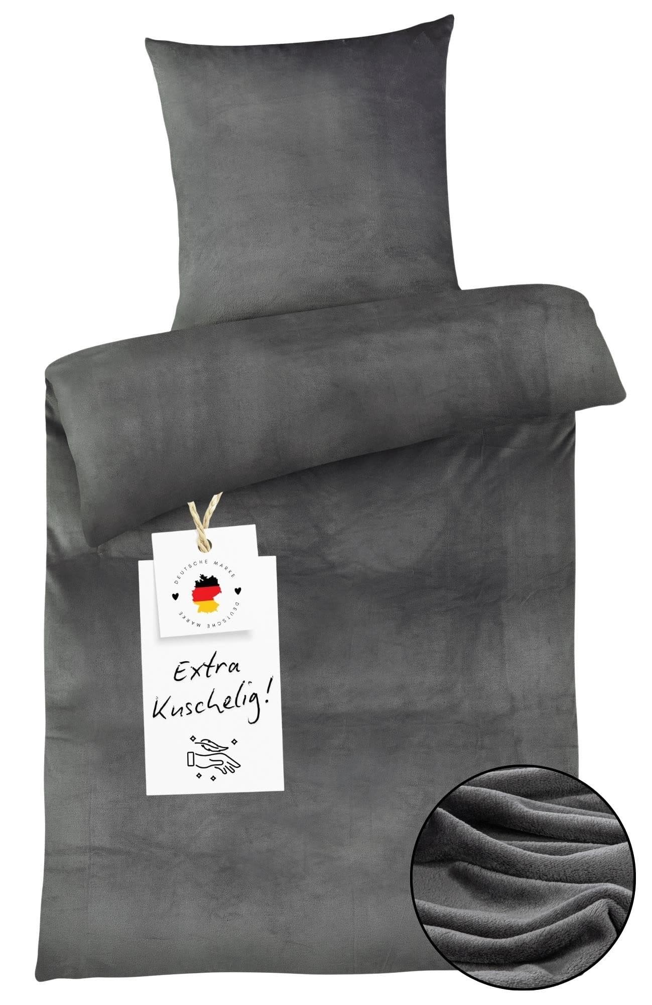 Carpe Sonno Bettwäsche Cashmere Touch Anthrazit 2-teilig Fleece - Bild 2