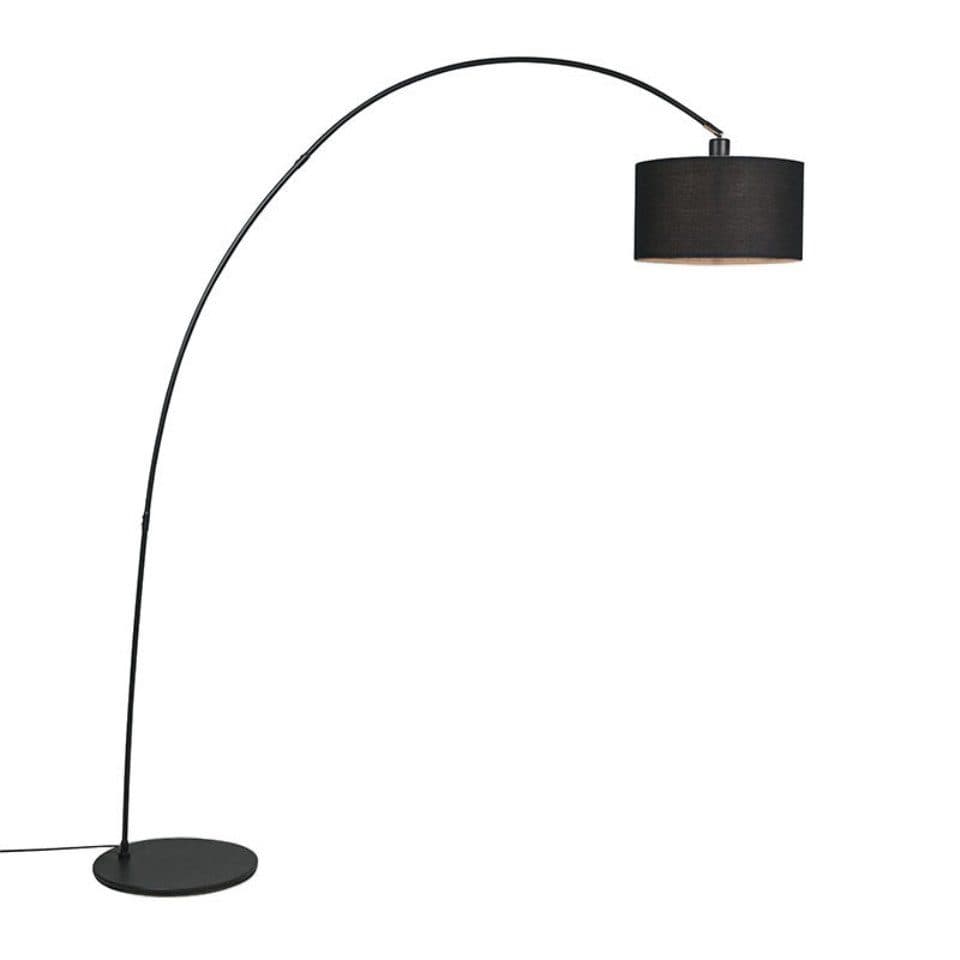 Qazqa Stehlampe Vinossa Schwarz Bogenlampe - Bild 2
