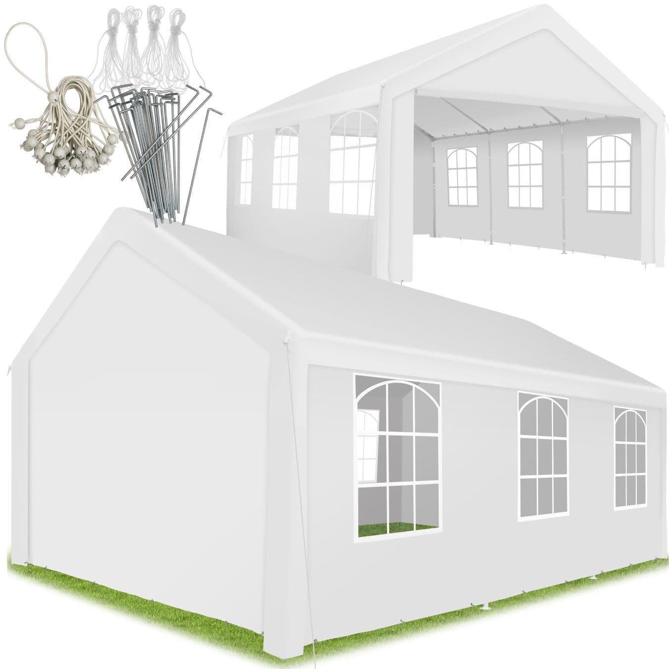 tectake Pavillon Jasko 6x4m mit 4 Seitenteilen Weiß - Bild 2