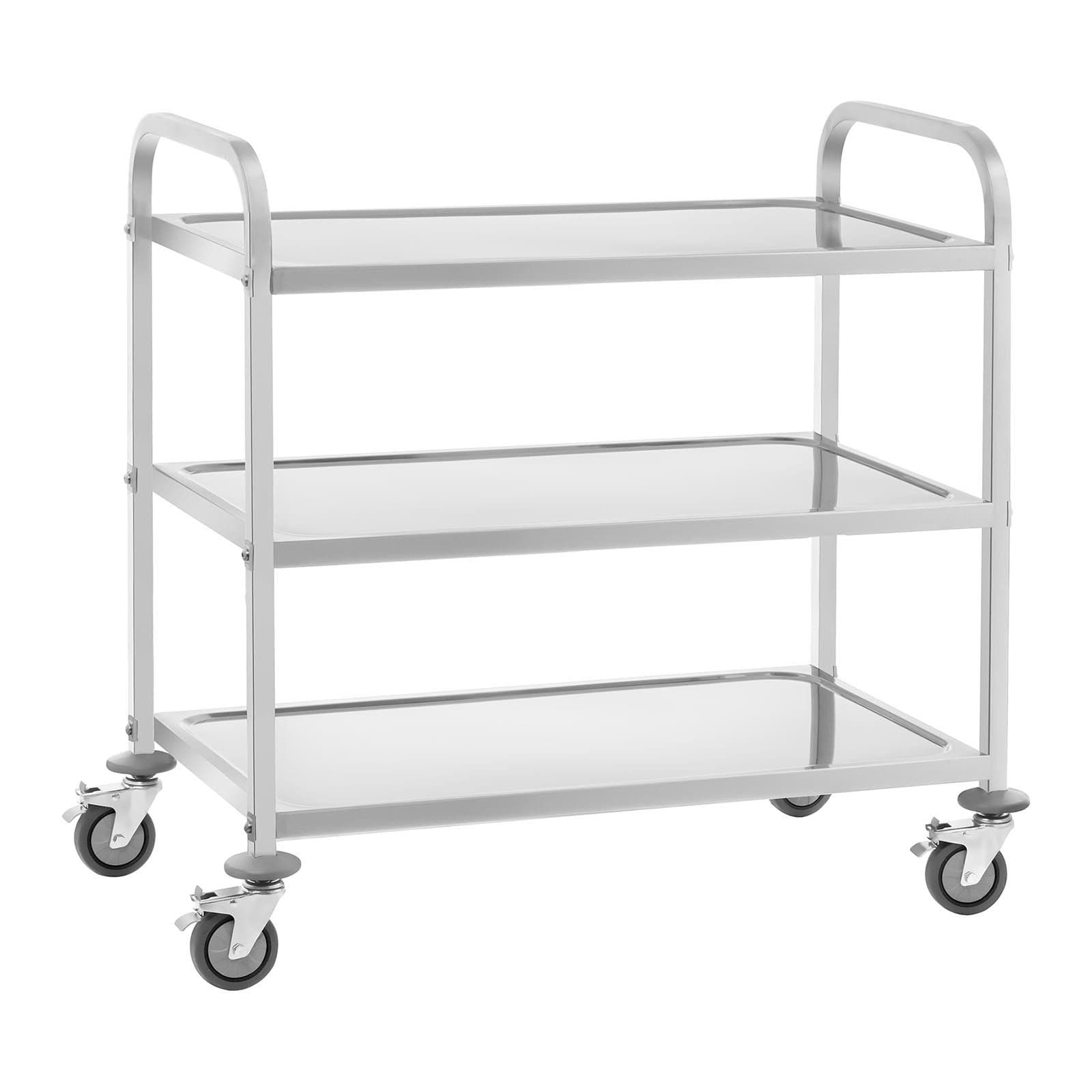 Royal Catering Servierwagen 3 Borde Edelstahl mit 4 Rädern - Bild 2