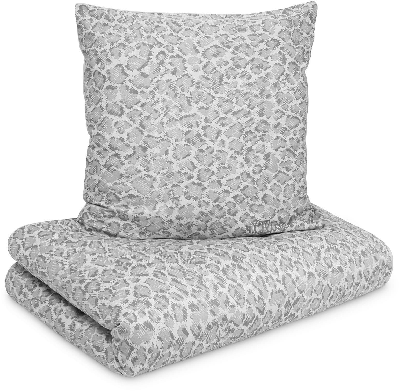 s.Oliver Wendebettwäsche Mako-Satin Grau Modern Leo-Look - Bild 2