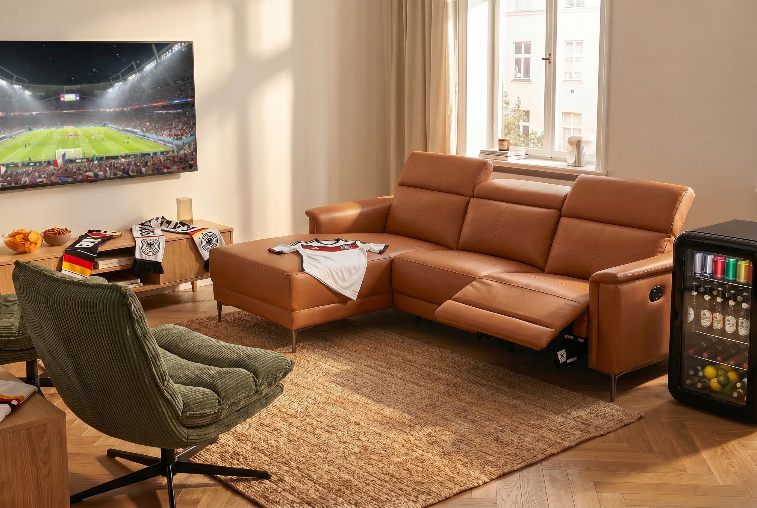 OTTO HOME Ecksofa LUND L-Form Relaxfunktion Cognac Kunstleder - Bild 2