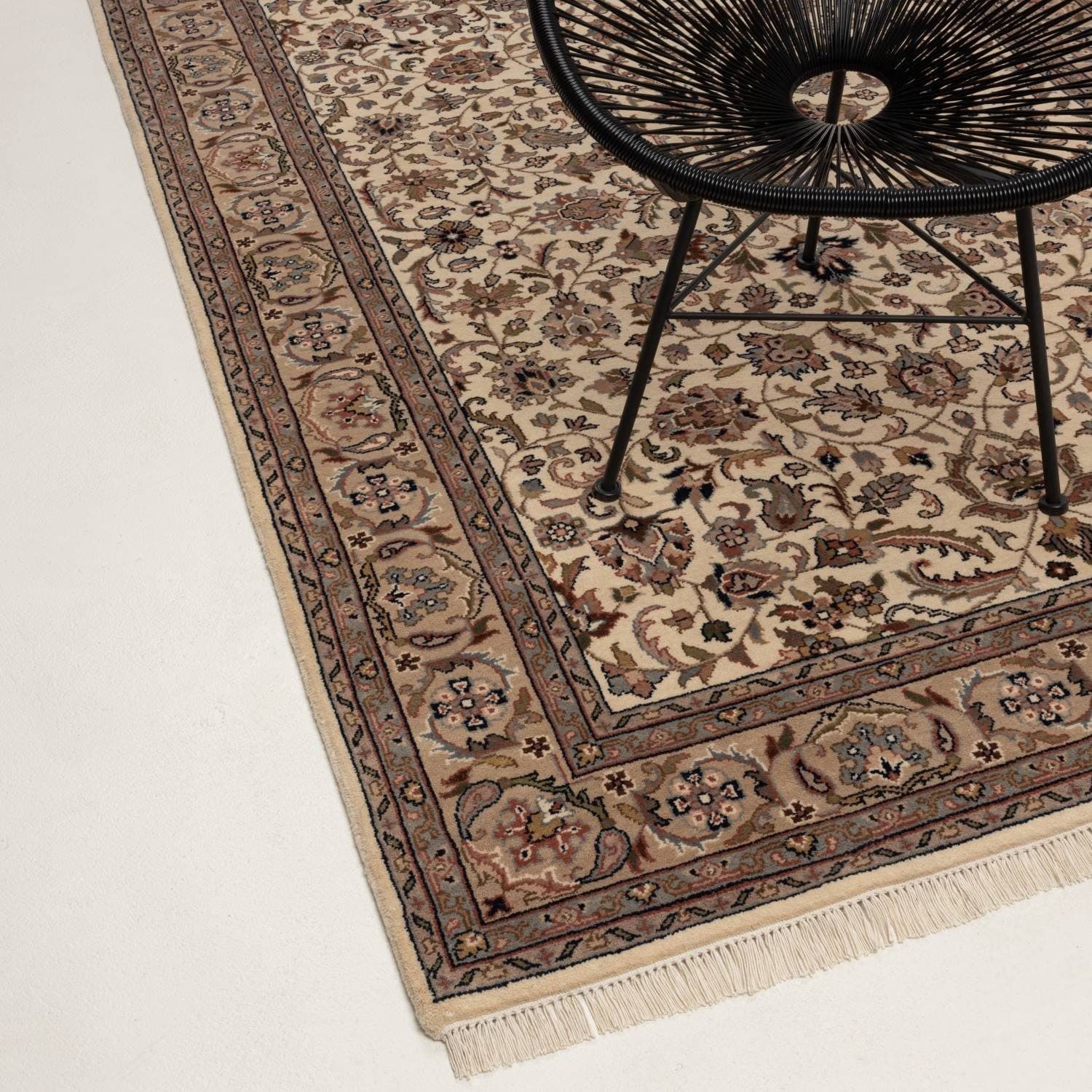 RUG N' ROLL Orientteppich Indo Isfahan Handgeknüpft Beige/Braun - Bild 2