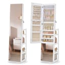 SONGMICS Schmuckschrank 360° drehbar mit LED-Beleuchtung Wolkenweiß Bild 2