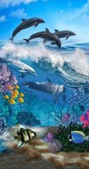 good morning Strandtuch Delfin Polyester Polyvelours Motiv Bild 2