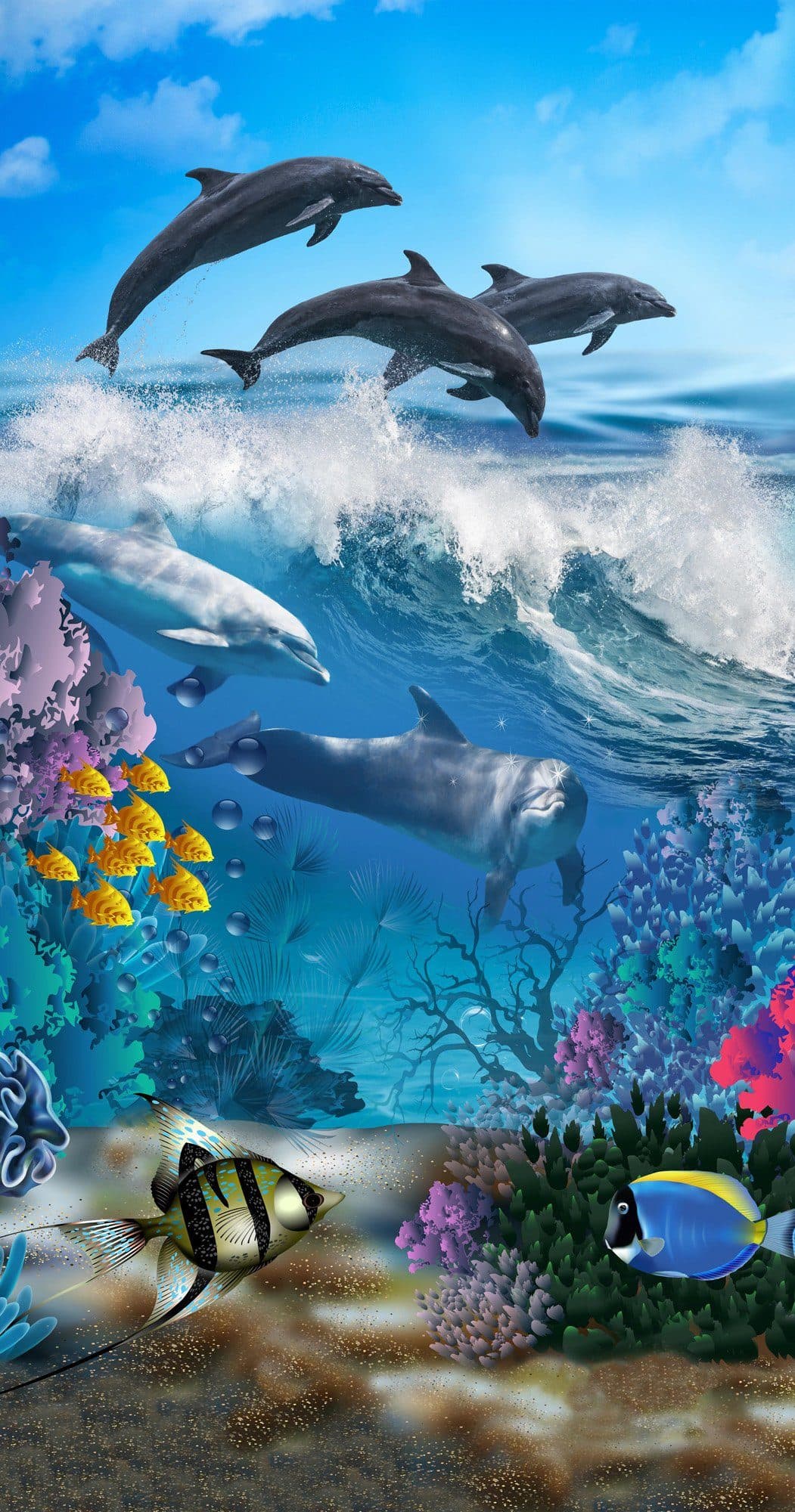 good morning Strandtuch Delfin Polyester Polyvelours Motiv - Bild 2