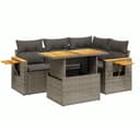 vidaXL Gartenlounge-Set 5-tlg. Grau Poly Rattan mit Kissen Bild 2
