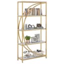 COSTWAY Bücherregal Metallrahmen 86 x 30 x 175 cm Gold Bild 2
