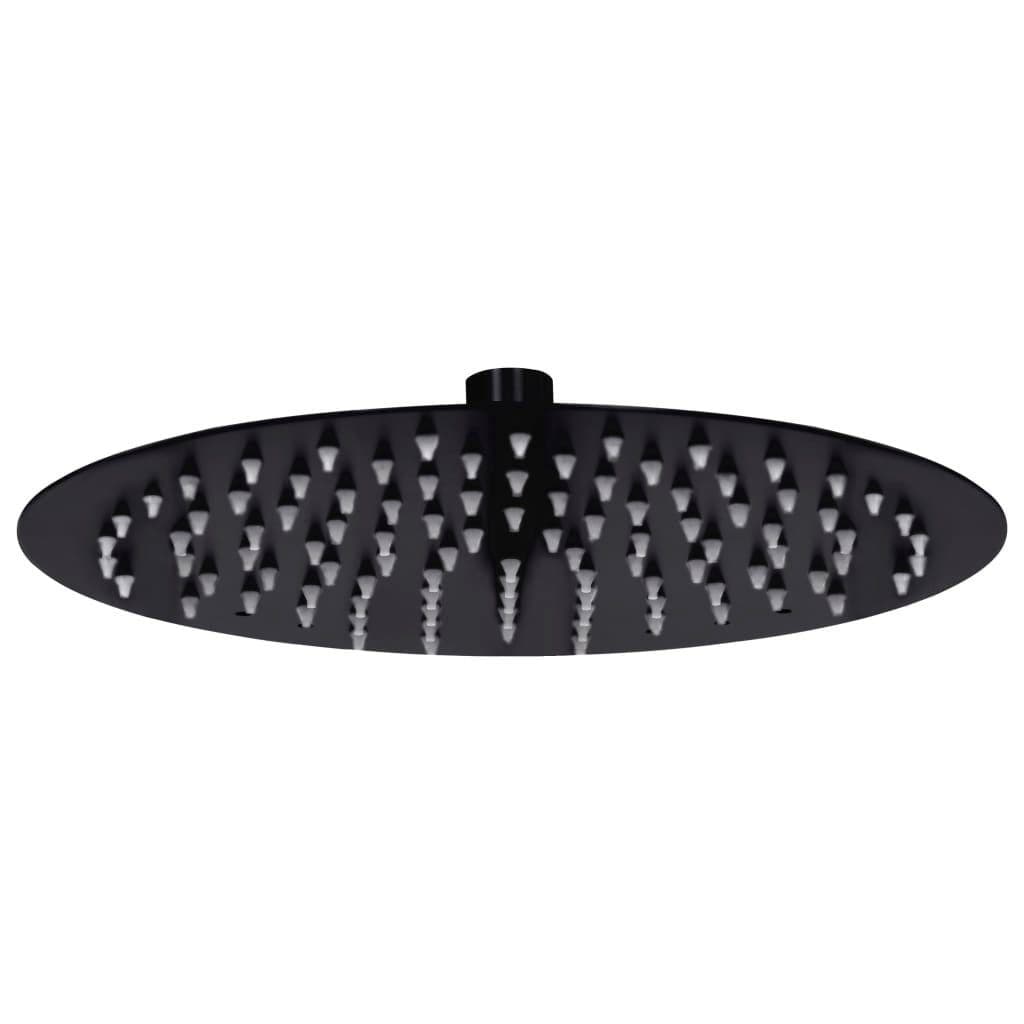 vidaXL Regenduschkopf 25 cm Schwarz Edelstahl Rund - Bild 2