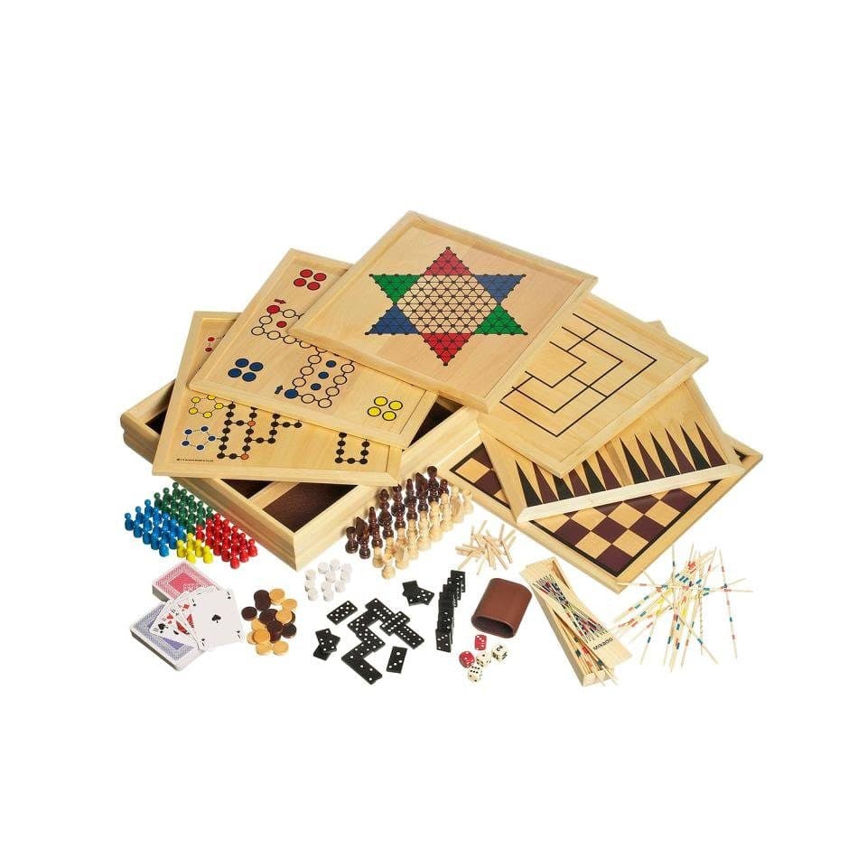 PHILOS Holz-Spielesammlung 100 Bunt Made in Germany