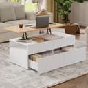 HAUSS SPOLE Höhenverstellbarer Couchtisch mit 2 Schubladen Weiß Bild 2
