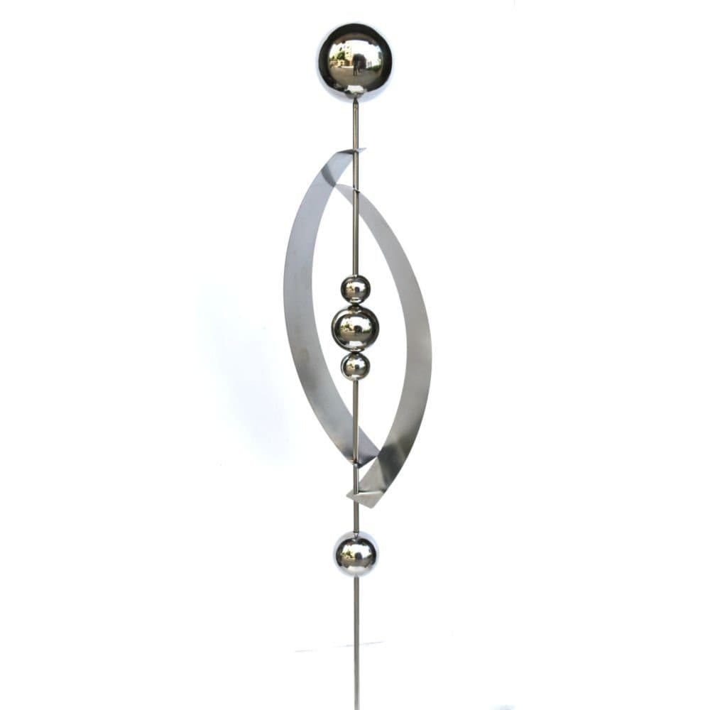 Harms Import Gartenfigur SIRIUS Edelstahl 140cm Silber Spirale