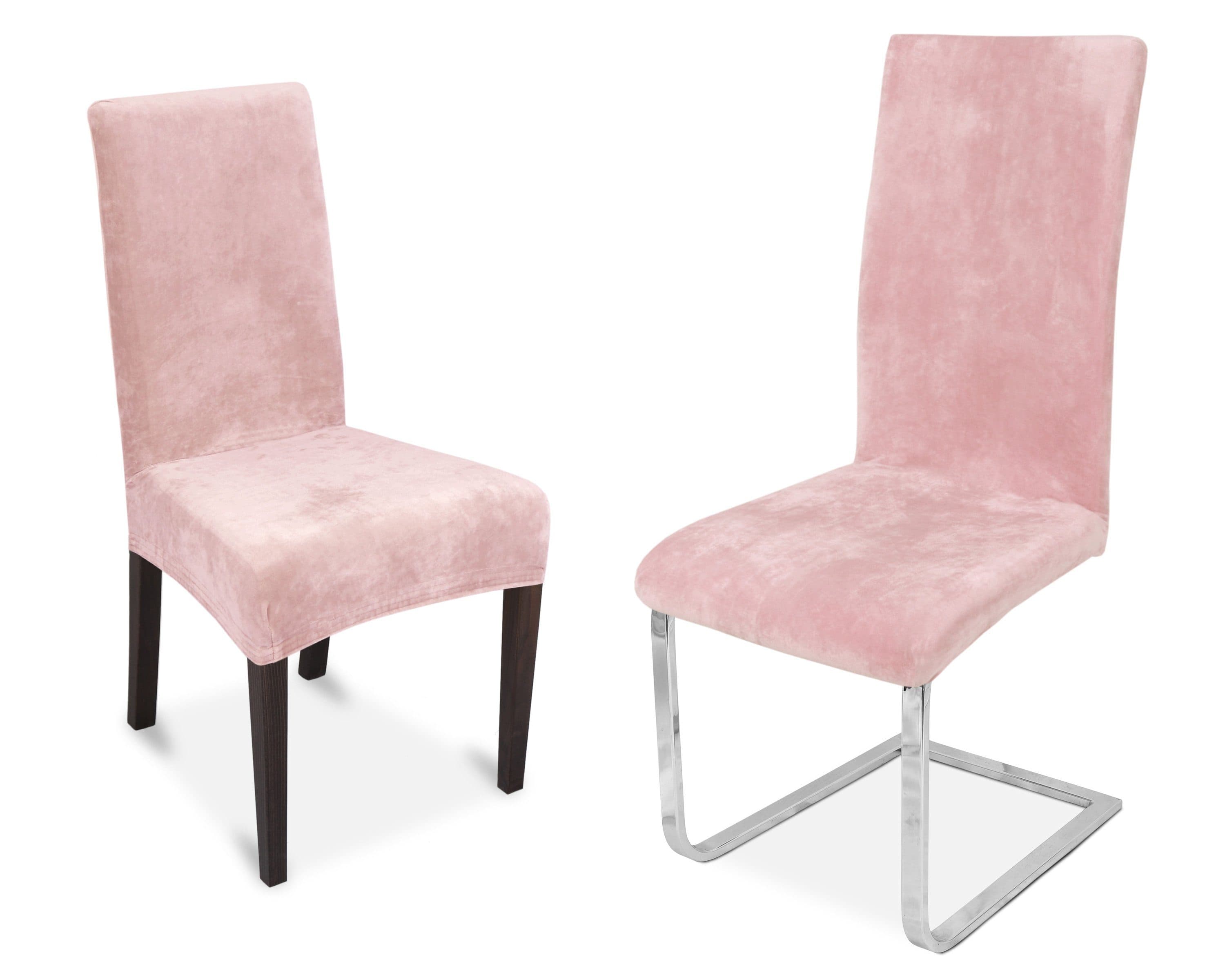 Beautex Stuhlhusse Maya Samt Mirofaser Rosa Elastisch Stretch - Bild 2