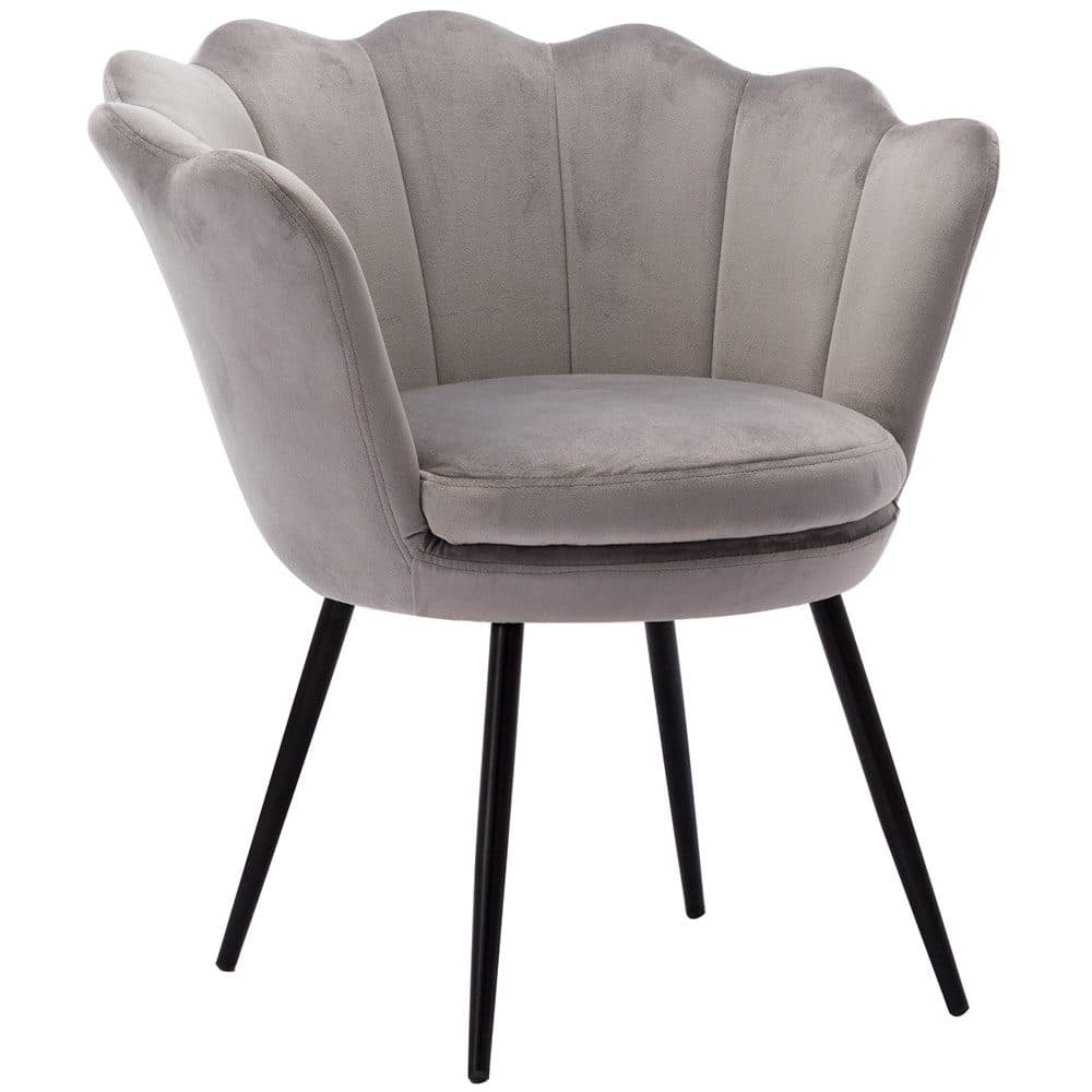 WAHSON OFFICE CHAIRS Loungesessel Grau Weicher Samt Armlehnstuhl - Bild 2