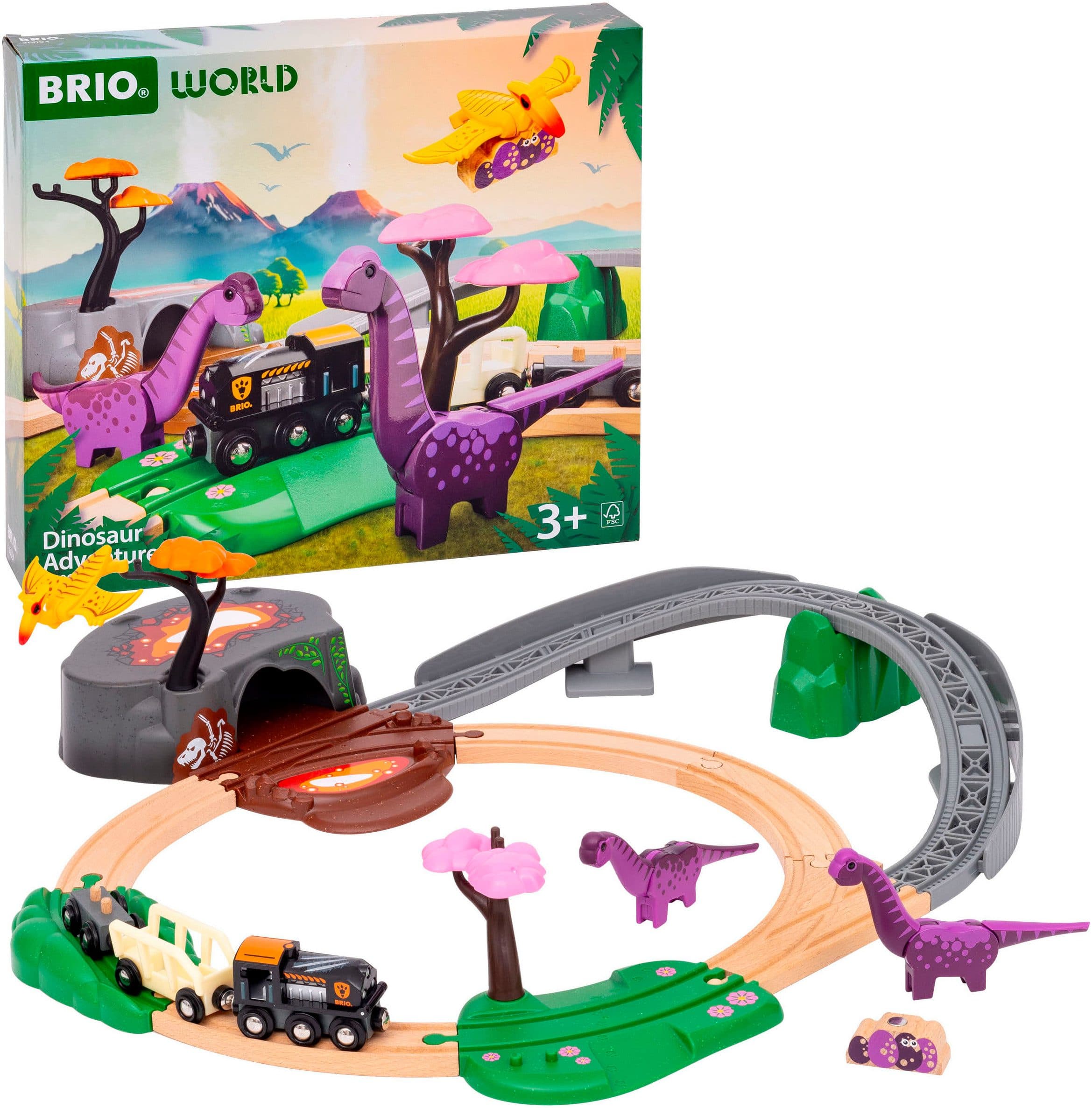 BRIO® Dinosaurier Abenteuer-Set 21-tlg. Spielzeugeisenbahn Bunt - Bild 2