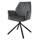 ML-DESIGN Polsterstuhl Anthrazit Samt 180° Drehbar mit Armlehne Bild 2