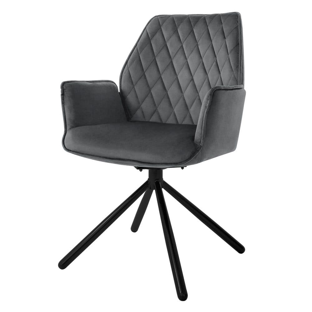 ML-DESIGN Polsterstuhl Anthrazit Samt 180° Drehbar mit Armlehne - Bild 2