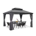 PURPLE LEAF Pavillon Alu mit Hardtop Dach Grau wasserdicht Bild 2