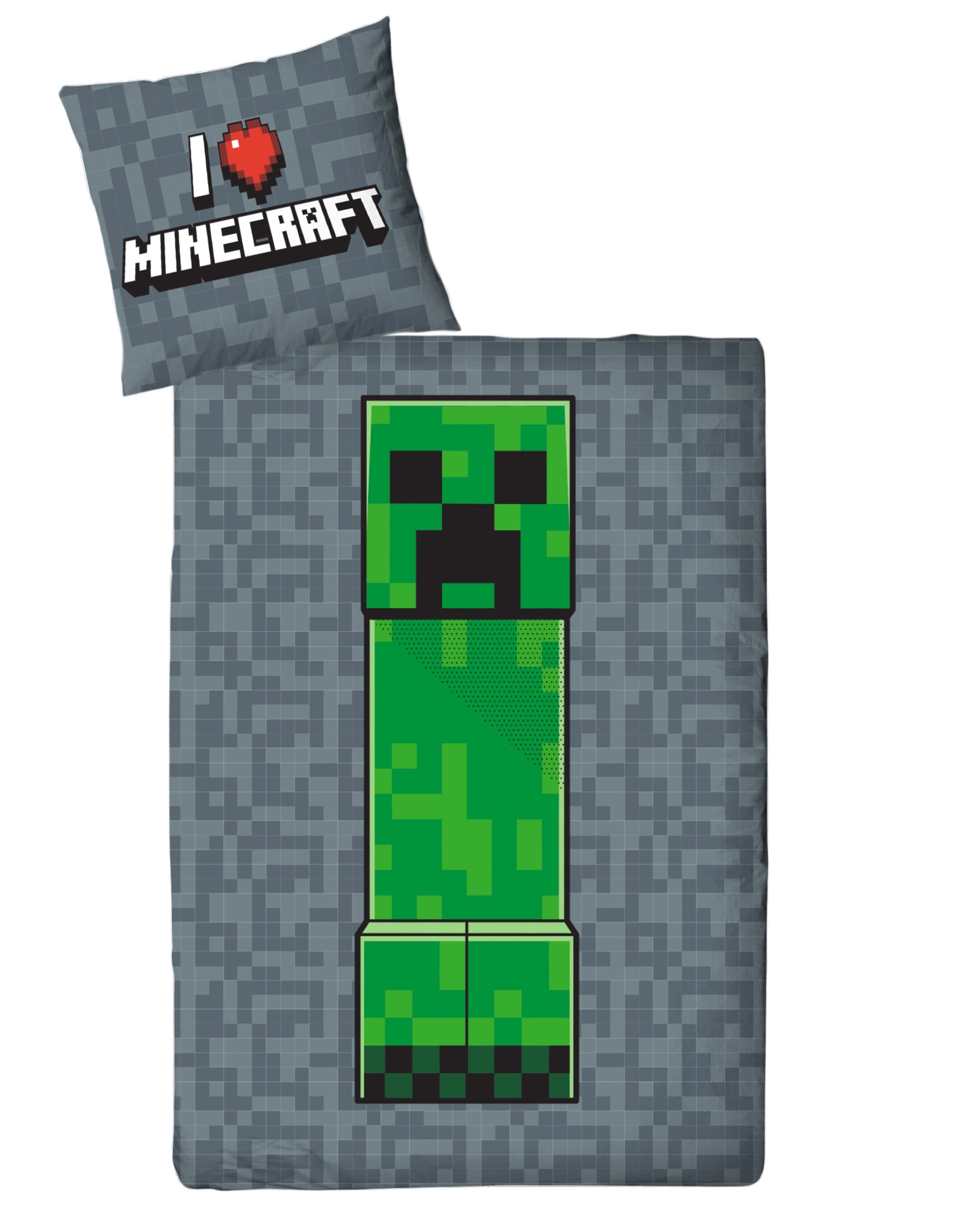MTOnlinehandel Minecraft Kinderbettwäsche 100% Baumwolle I Love Minecraft - Bild 2