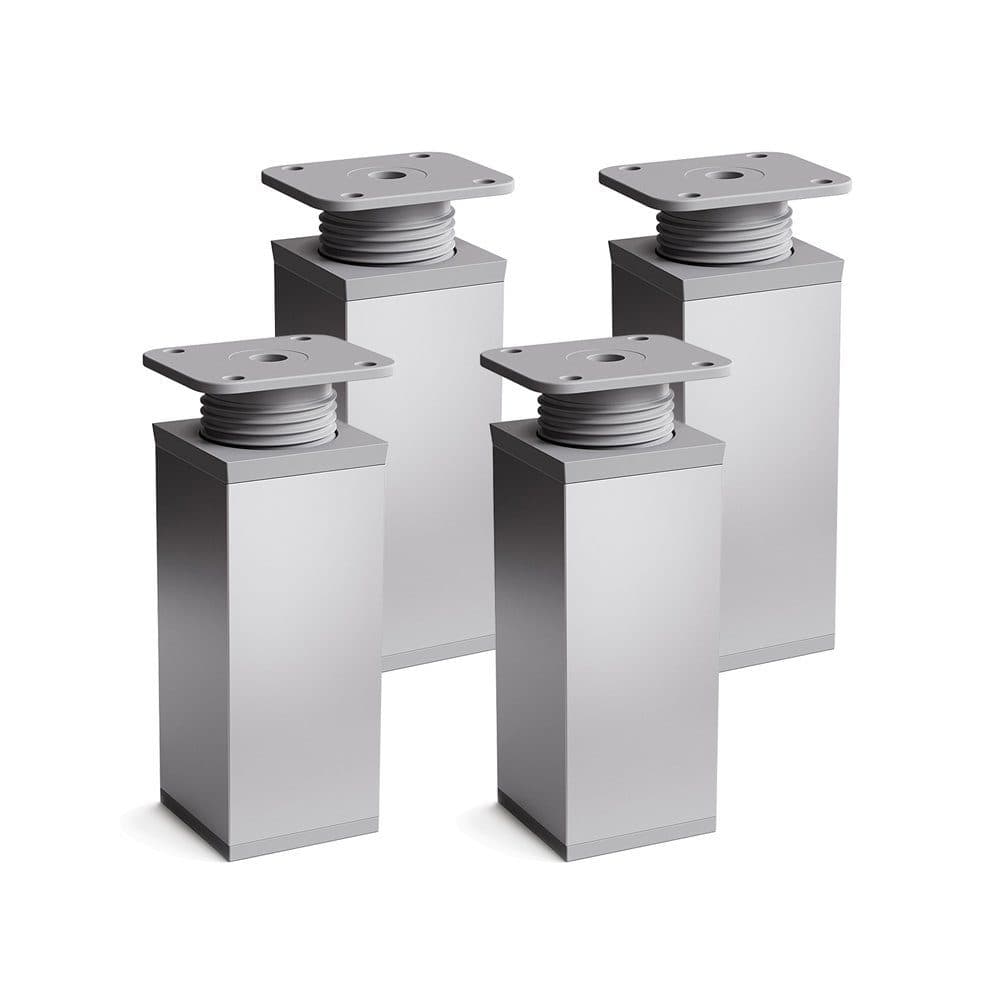 sossai® Design-Möbelfüße Aluminium 4er Set höhenverstellbar - Bild 2