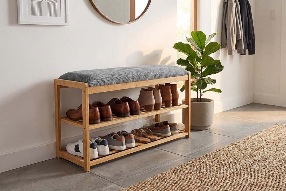 riess-ambiente Schuhbank ZEN-BO 80cm Bambus Grau - Bild 2