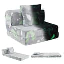 COSTWAY Kindersofa 3-in-1 Klappsofa-Bett Flanellstoff Bild 2