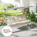 Outsunny Hollywoodschaukel Sitzkissen Beige Tufting Design Bild 2