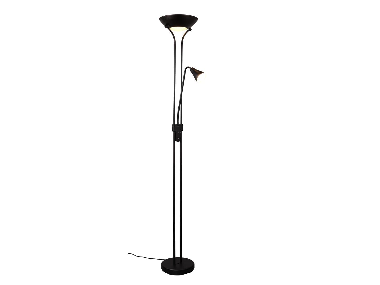 Reality Leuchten LED Deckenfluter Schwarz Matt Dimmbar mit Leselampe - Bild 2