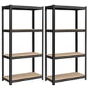 SONGMICS Standregal Küchenregal 2-tlg. Silber/Schwarz 40 x 80 x 160 cm Bild 2
