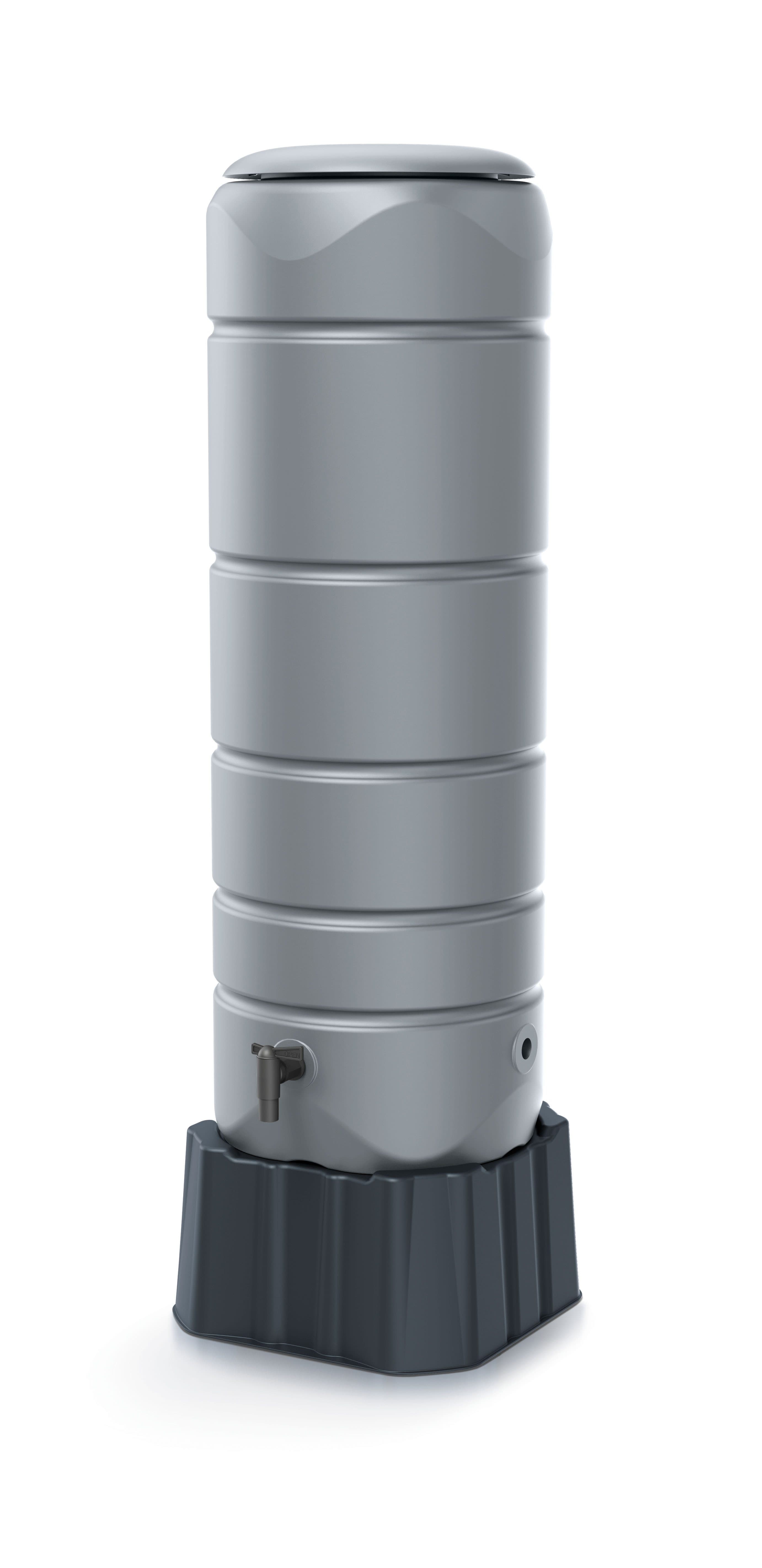 Prosperplast Regentonne Vuelta 110l Grau 3-tlg. mit Unterstand