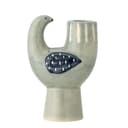 Bloomingville Kerzenhalter Trudy Vogel Steingut Handbemalt Blau Bild 2