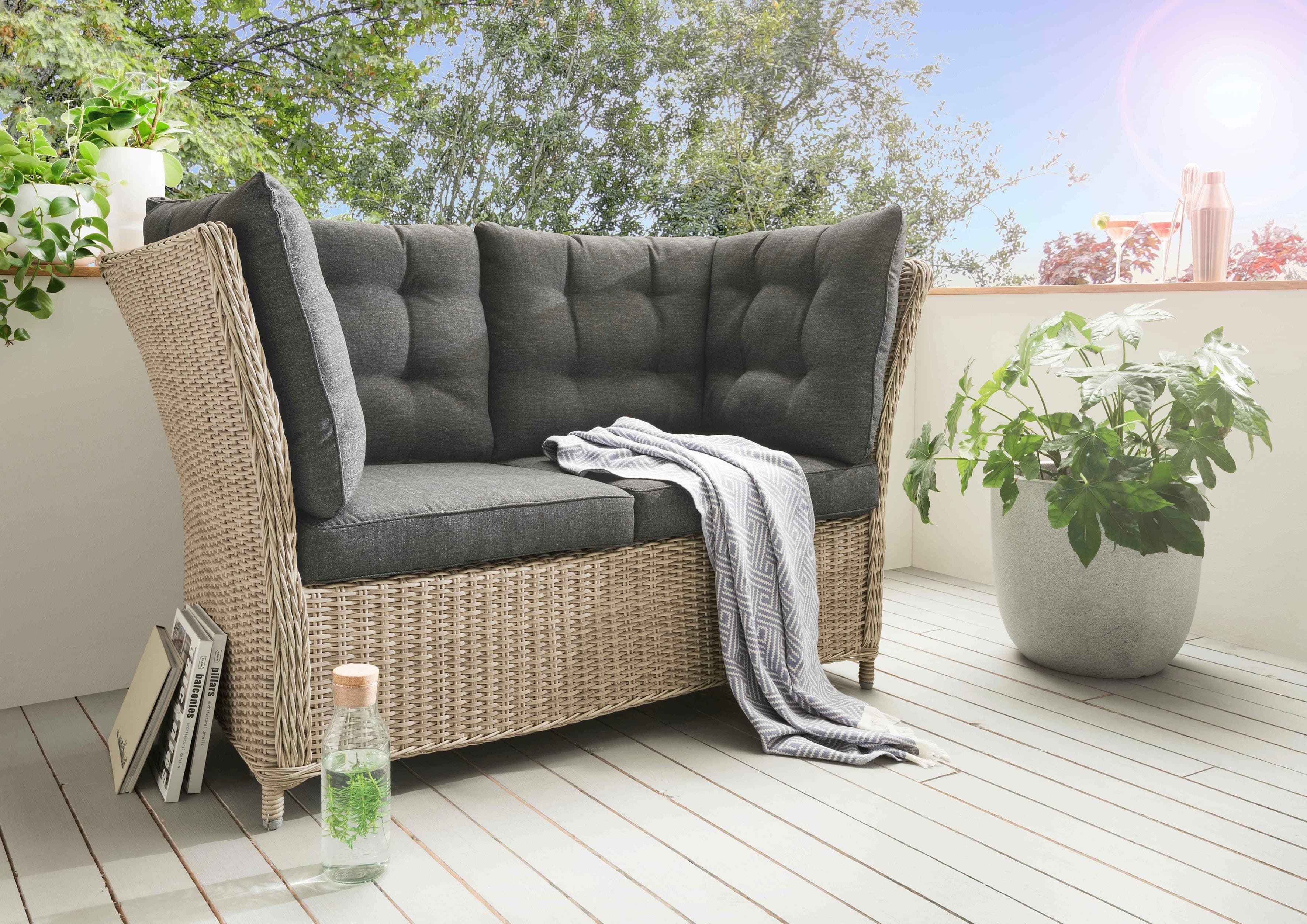 DESTINY Gartenlounge-Bank Palma Beige Polyrattan 2er Bank - Bild 2