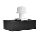 en.casa Nachtschrank Oslo Wandboard mit Schublade Schwarz Hochglanz Bild 2