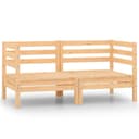 vidaXL Loungesofa 2-Sitzer Gartensofa Kiefer Massivholz Bild 2