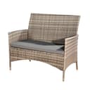Feel2Home Gartenbank Schwarz Polyrattan mit Kissen Bild 2