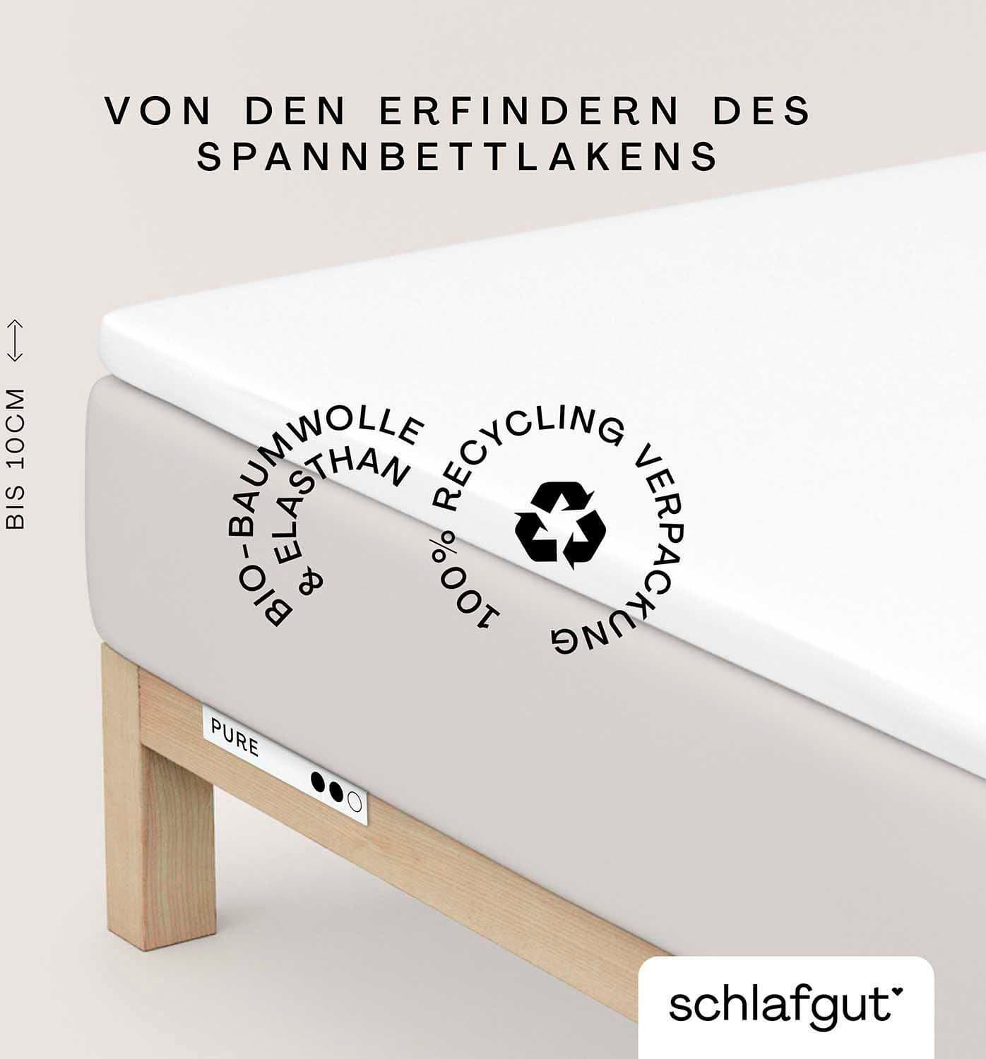 Schlafgut Spannbettlaken Pure Topper Bio-Baumwolle Weiß Jersey - Bild 2