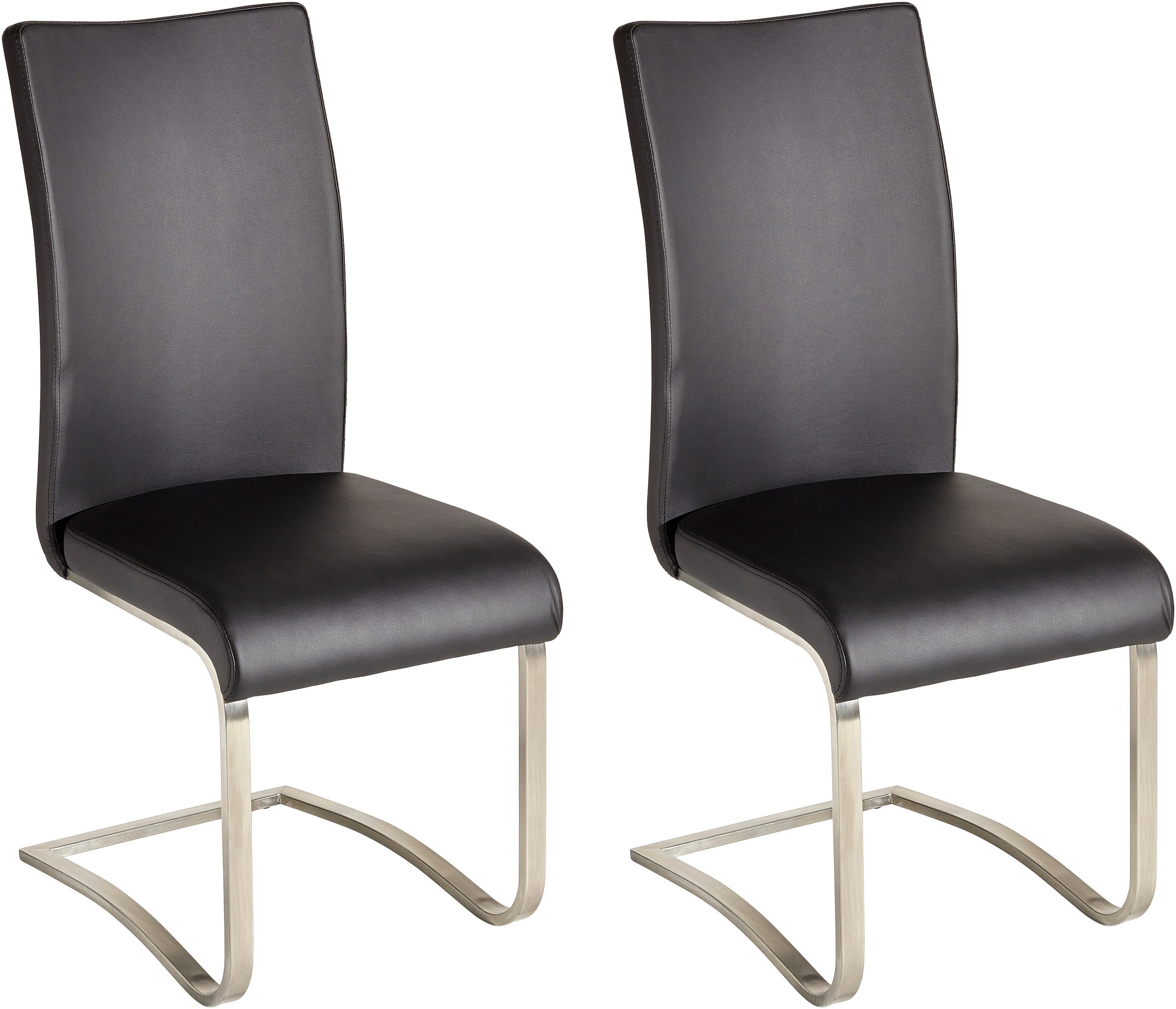MCA Furniture Arco Freischwinger Schwarz Edelstahl Gebürstet - Bild 2
