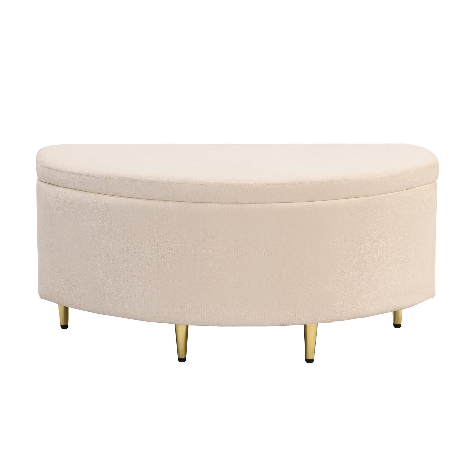 Flieks Polsterbank Beige Samt mit Stauraum und Metallbeinen - Bild 2