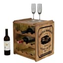 LebensWohnArt Weinregal SURAT Mahagoni massiv rustikal Bild 2