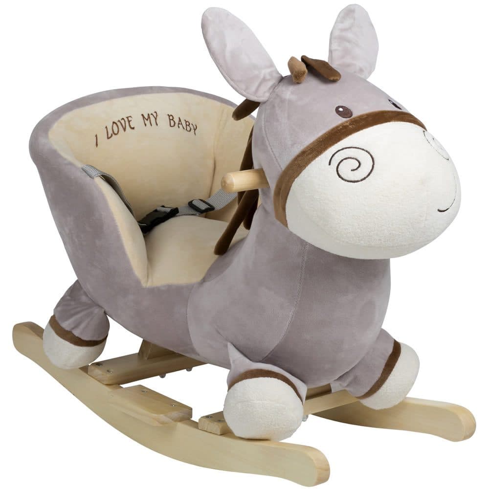 BABYGO Schaukeltier Rocker Donkey Bunt Plüsch mit Sound