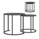 Outsunny Gartentisch aus Stahl, platzsparend 2er Set Beistelltisch, stapelbar rund Balkontisch Bild 2