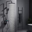 HOMELODY Duschsystem Duschsäule Massagedusche, Regendusche, 3 Strahlarten, Schwarz Bild 2