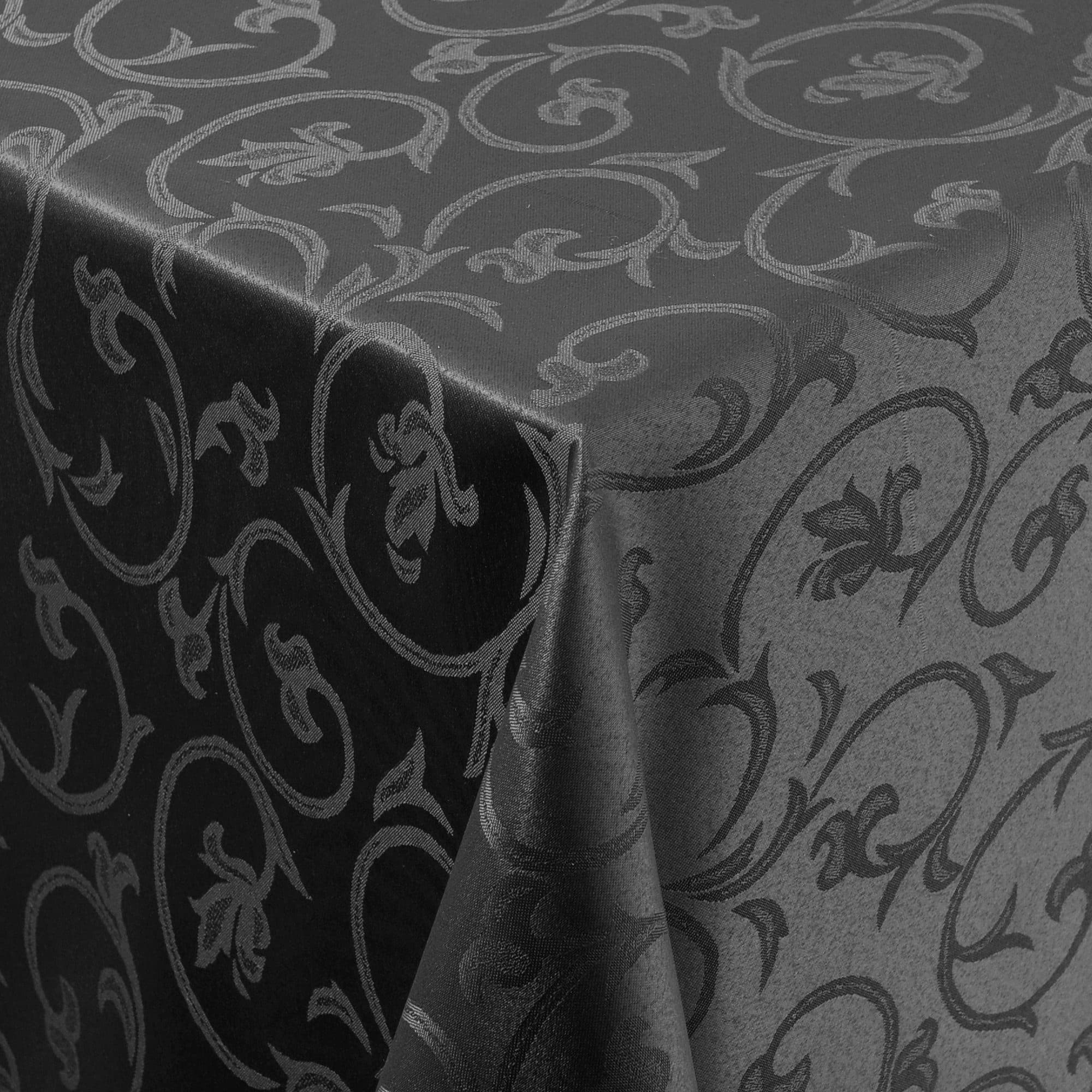 Moderno Barock Tischdecke Schwarz Stoff Damast Jacquard