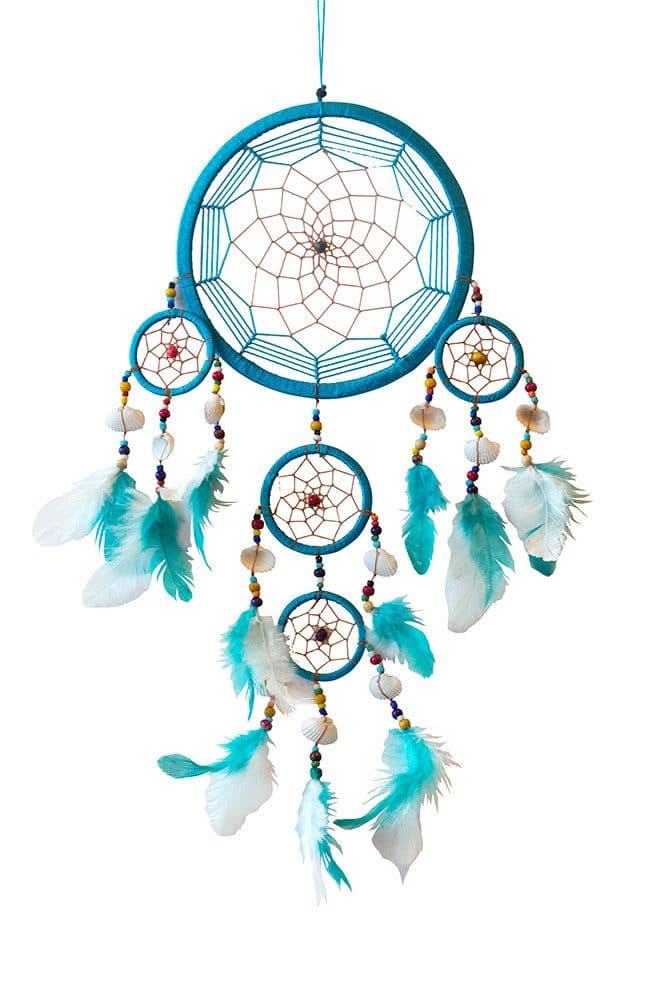 Saraswati Traumfänger Spider Shell Nylon mit Muscheln und Perlen